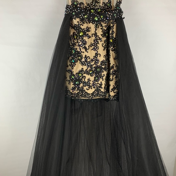Black Lace Prom Formal Party Dress Size 6 - Picture 3 of 7